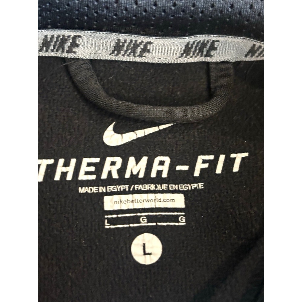 Nike Therma-FIT Mens Hoodie Black Grey Pullover Sweatshirt Large L Training - Picture 5 of 13